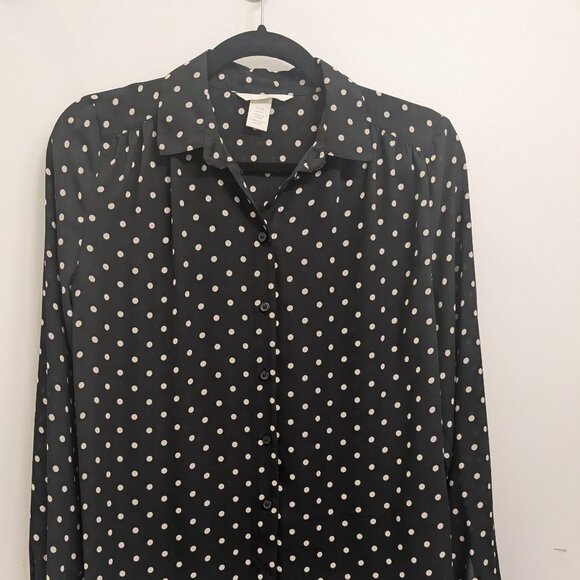 Black and white polka dot blouse - Picture 1 of 4
